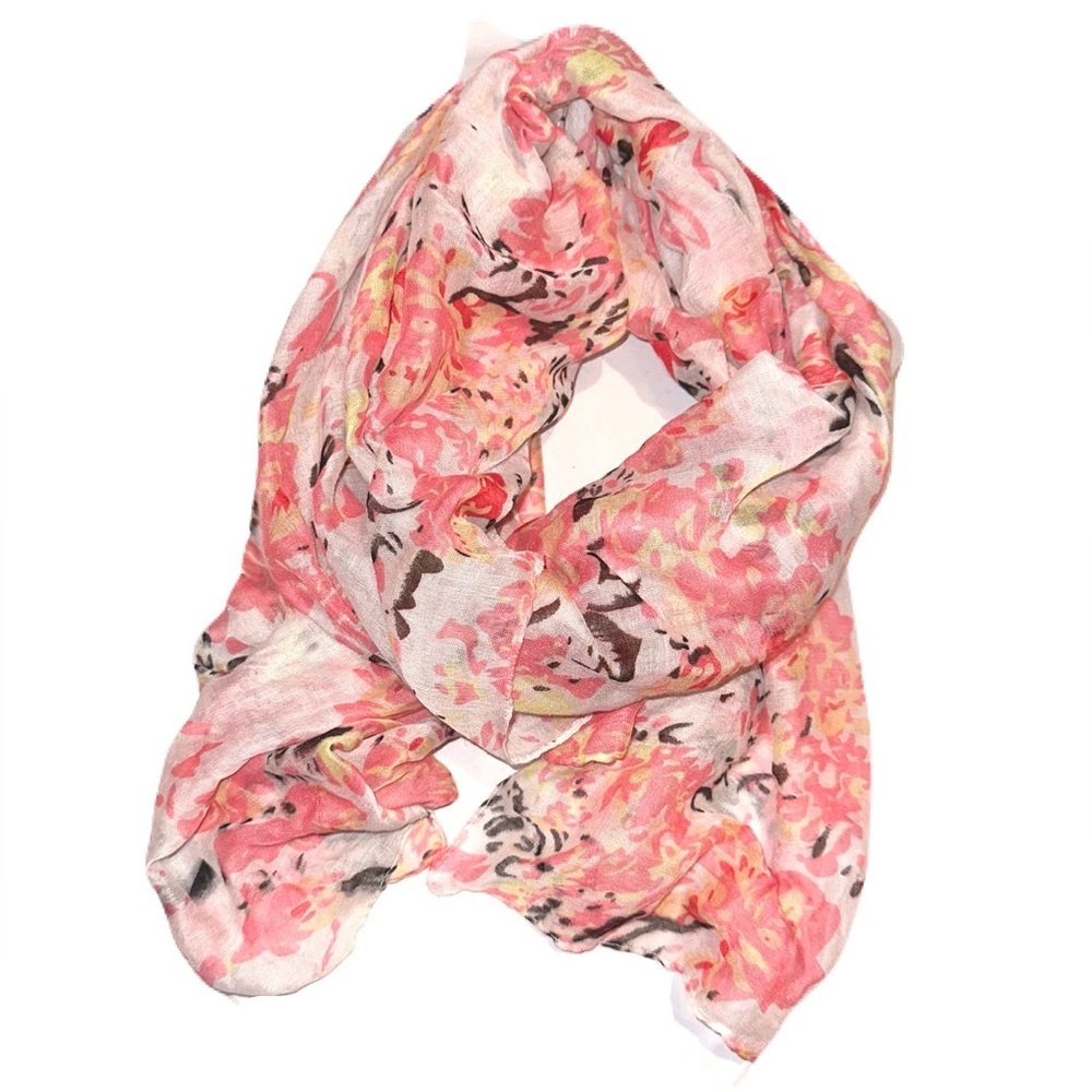 Light pink floral print scarf